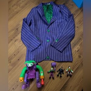 Purple Striped Blazer with Green Lining